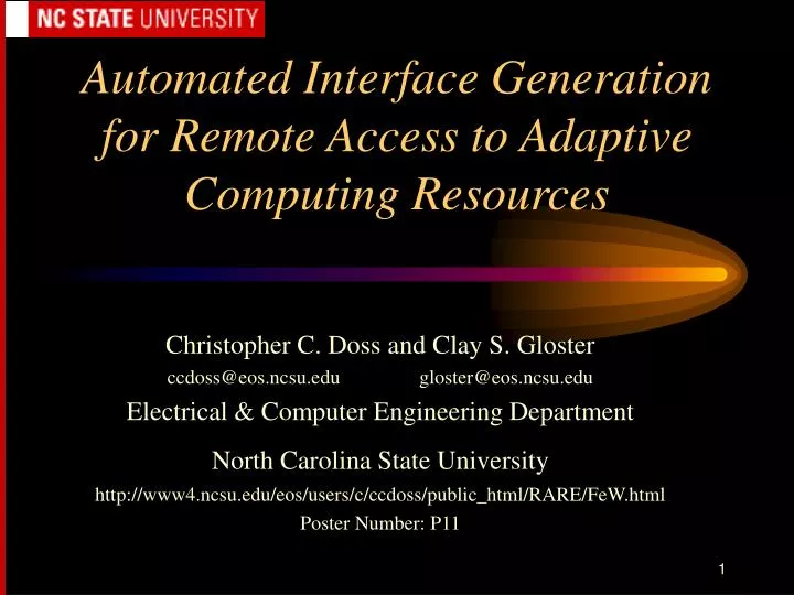 automated interface generation for remote access to adaptive computing resources