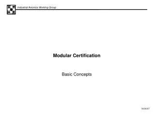 Modular Certification Basic Concepts