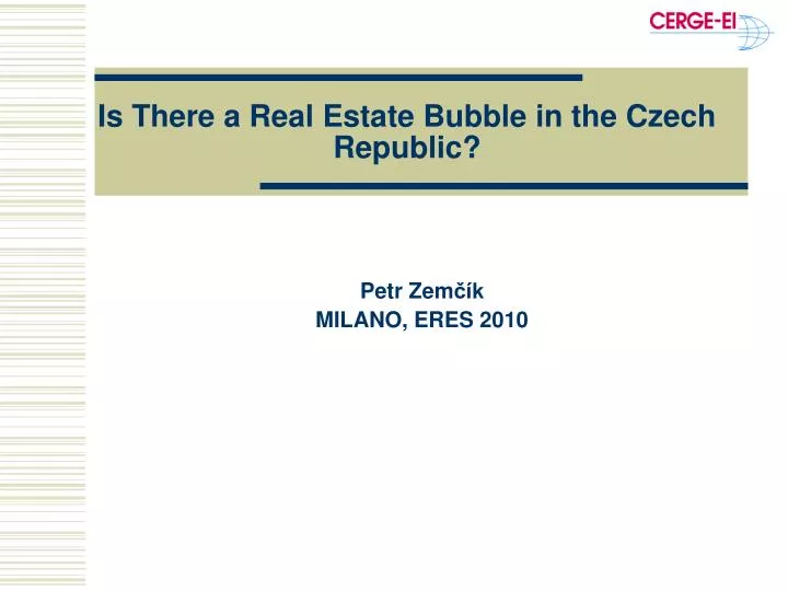 is there a real estate bubble in the czech republic