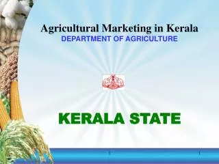 Agricultural Marketing in Kerala DEPARTMENT OF AGRICULTURE KERALA STATE