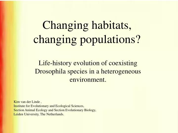 changing habitats changing populations