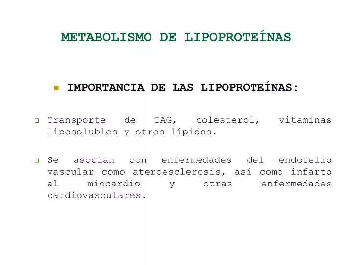 metabolismo de lipoprote nas