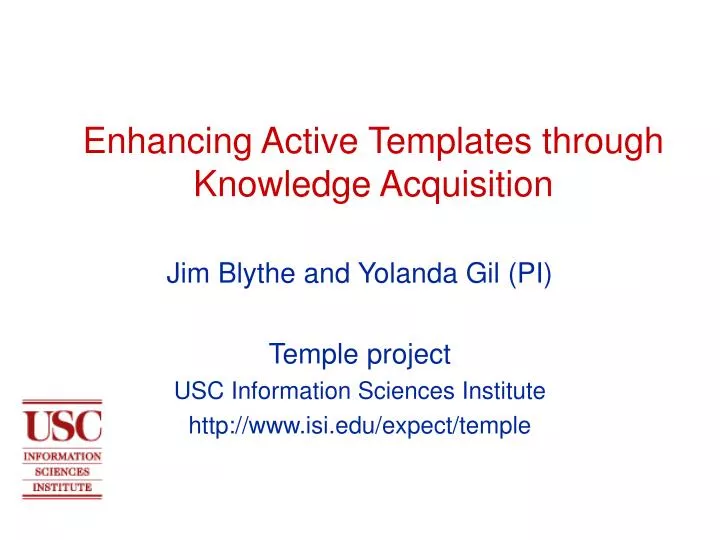 enhancing active templates through knowledge acquisition