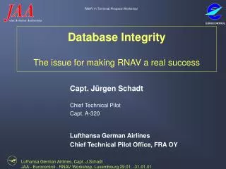 Database Integrity The issue for making RNAV a real success