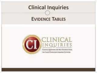 Evidence Tables