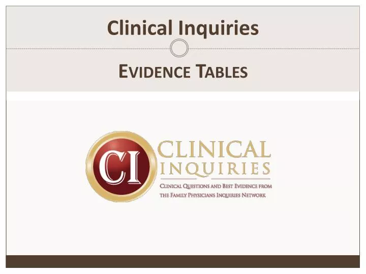 evidence tables