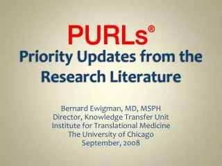 Priority Updates from the Research Literature