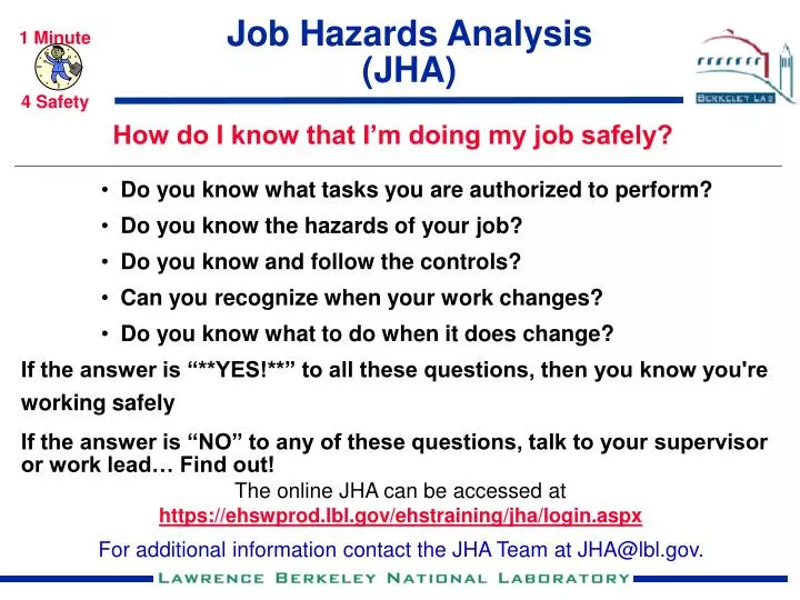 job hazards analysis jha