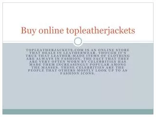 Buy online topleatherjackets