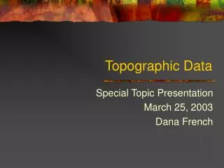 Topographic Data