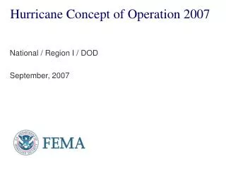 Hurricane Concept of Operation 2007