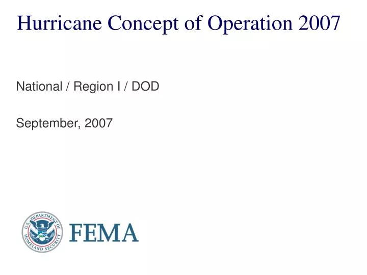 hurricane concept of operation 2007