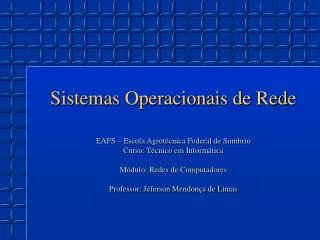 sistemas operacionais de rede