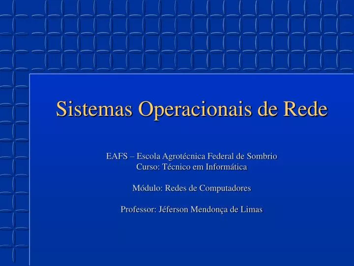 sistemas operacionais de rede