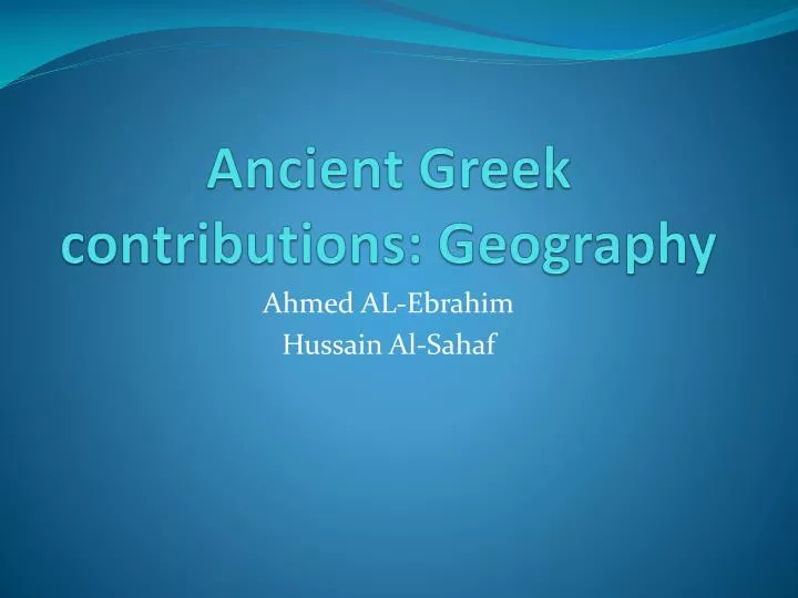 ancient greek contributions geography