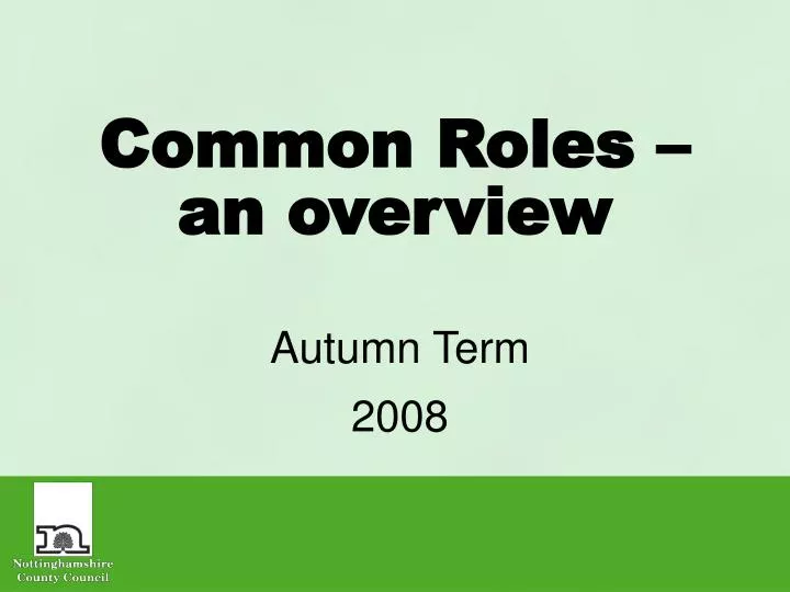 common roles an overview