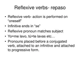 Reflexive verbs- repaso