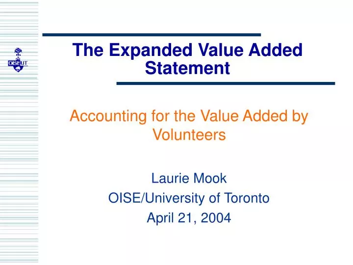 the expanded value added statement