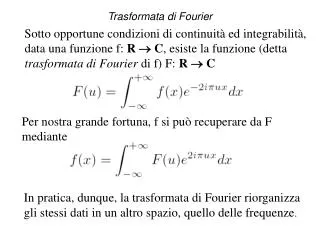 trasformata di fourier