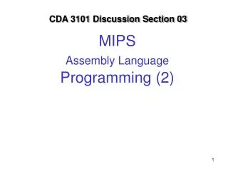 MIPS Assembly Language Programming (2)