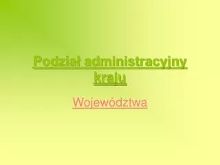 podzia administracyjny kraju