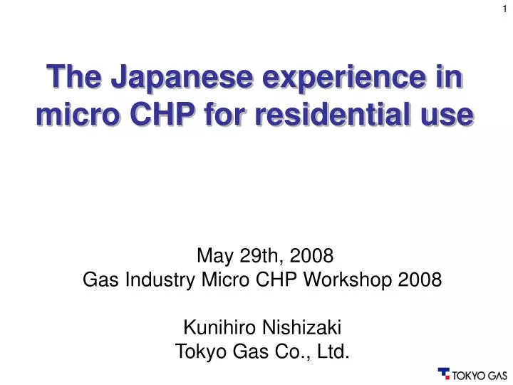 the japanese experience in micro chp for residential use