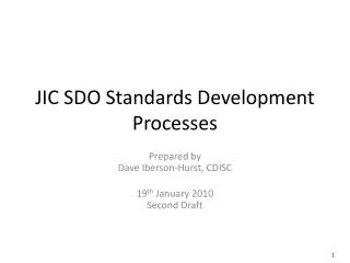 JIC SDO Standards Development Processes