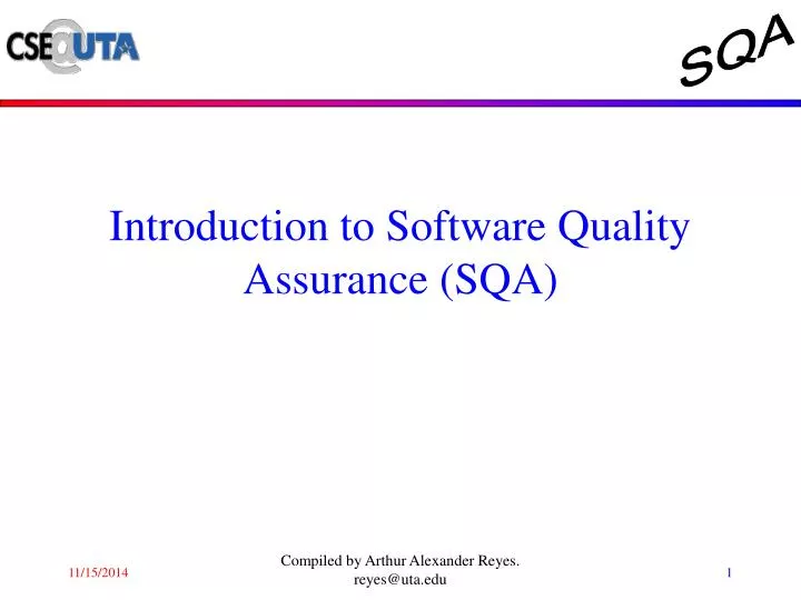 introduction to software quality assurance sqa