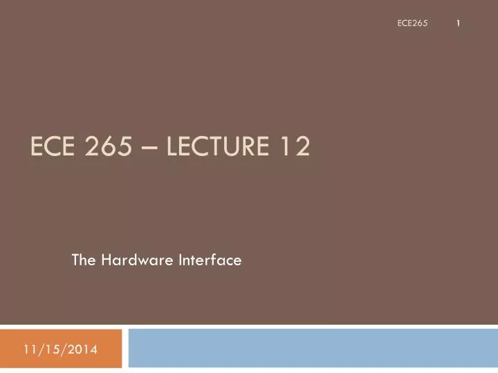 ece 265 lecture 12