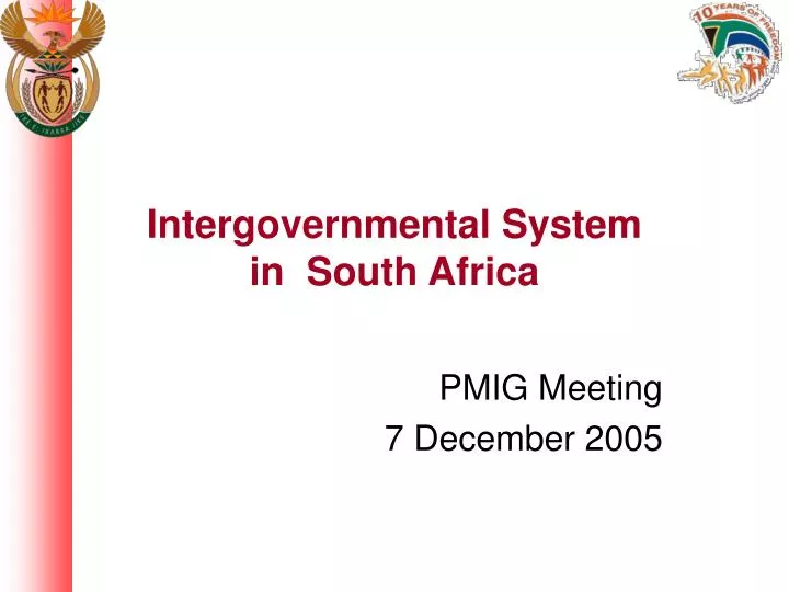 intergovernmental system in south africa