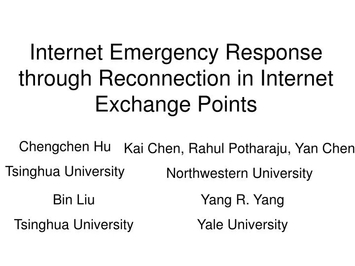 internet emergency response through reconnection in internet exchange points