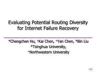 Evaluating Potential Routing Diversity for Internet Failure Recovery