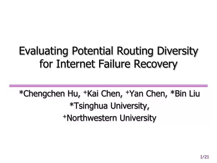 evaluating potential routing diversity for internet failure recovery