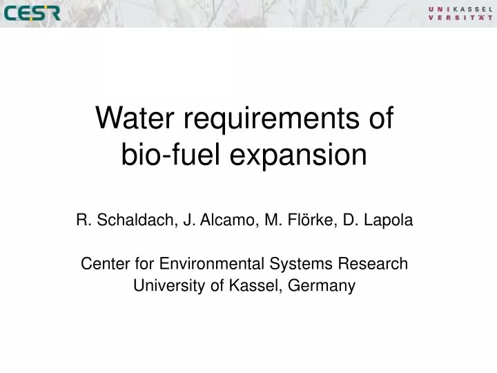 water requirements of bio fuel expansion
