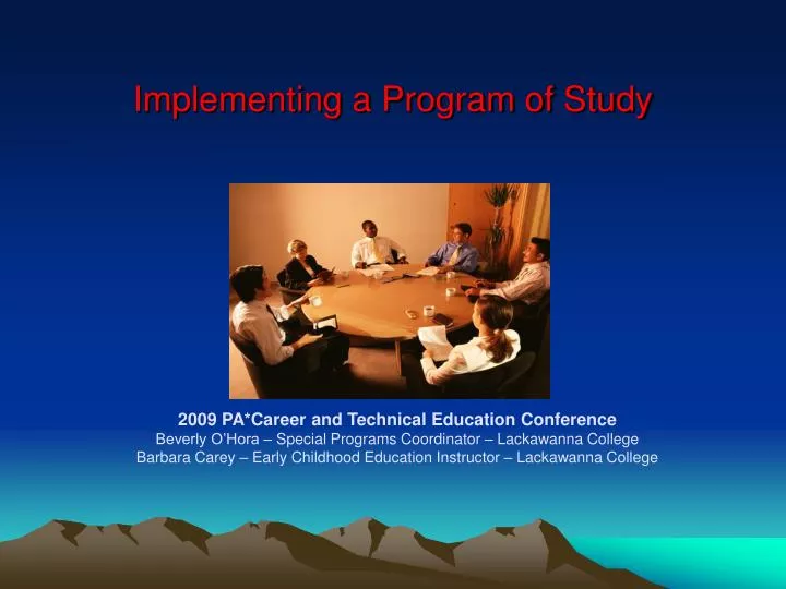 implementing a program of study