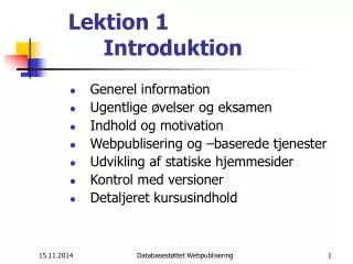 lektion 1 introduktion