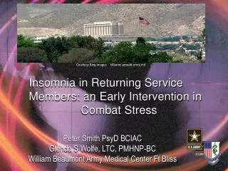 Insomnia in Returning Service Members: an Early Intervention in Combat Stress