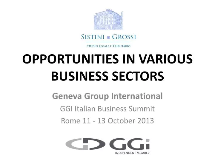 opportunities in various business sectors
