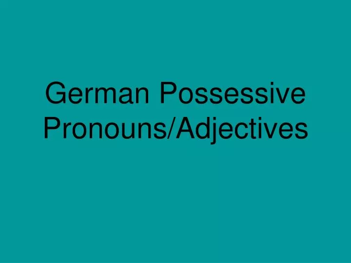 german possessive pronouns adjectives