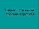 PPT - Possessive Adjectives and Possessive Pronouns PowerPoint ...