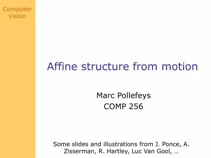 affine structure from motion