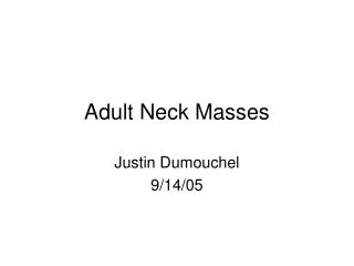 Adult Neck Masses