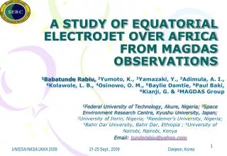 A STUDY OF EQUATORIAL ELECTROJET OVER AFRICA FROM MAGDAS OBSERVATIONS