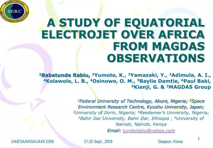 a study of equatorial electrojet over africa from magdas observations