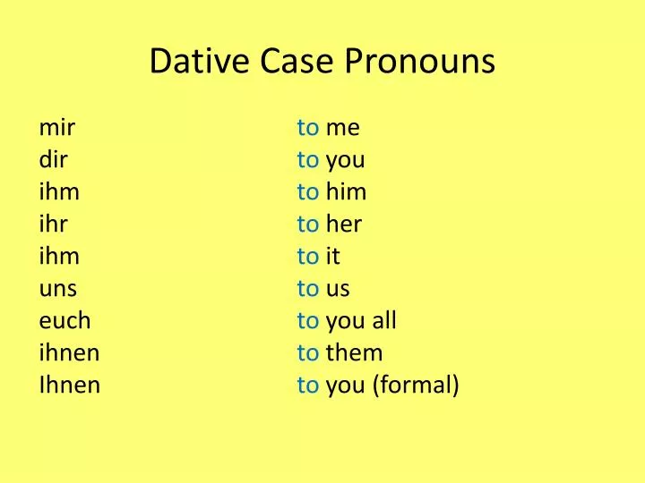 dative case pronouns