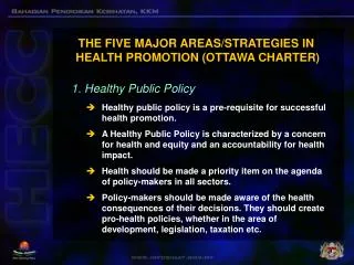 THE FIVE MAJOR AREAS/STRATEGIES IN HEALTH PROMOTION (OTTAWA CHARTER)