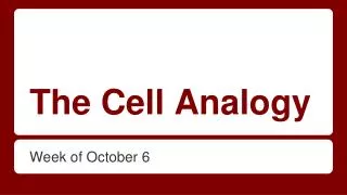 The Cell Analogy