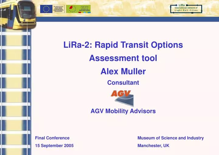 lira 2 rapid transit options assessment tool alex muller consultant agv mobility advisors