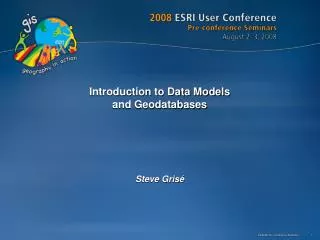 Introduction to Data Models and Geodatabases