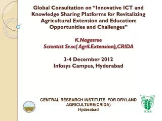 CENTRAL RESEARCH INSTITUTE FOR DRYLAND AGRICULTURE(CRIDA) Hyderabad